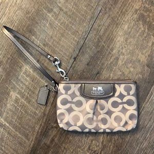 Silver Coach Wristlet